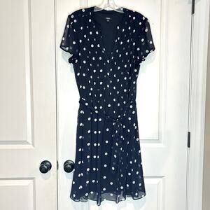 MSK Black and White Polka Dot Dress